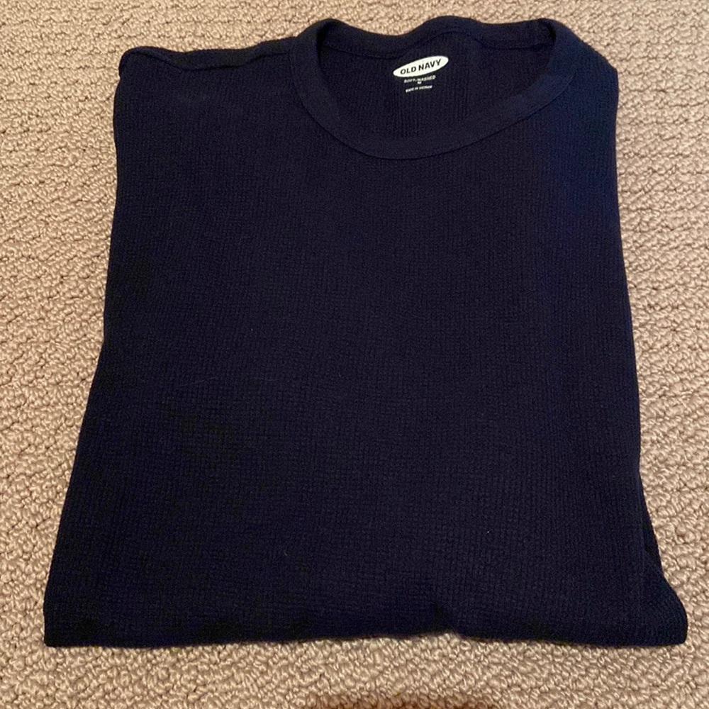 Navy long sleeve fleece shirt